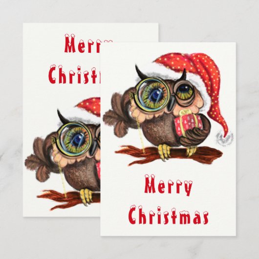 Kute Baby owl in kerstPet en cadeau - Cartoon (Voorkant / Achterkant)