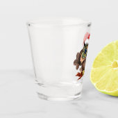 Kute Baby owl in kerstPet en cadeau - schilderen Shot Glas (Links)