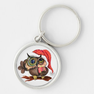 Kute Baby owl in kerstPet en cadeau - vun Keyboard Sleutelhanger