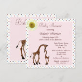 Kute Baby roze Baby shower Kaart (Voorkant / Achterkant)