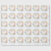 Kute Baby shower Baby Feet Blue Persoonlijke naam Cadeaupapier (Vlak)