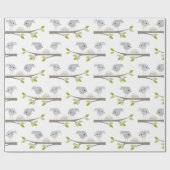 Kute Baby shower Bird Nest Wrapping Paper Cadeaupapier (Vlak)