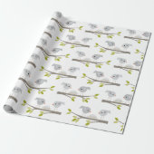 Kute Baby shower Bird Nest Wrapping Paper Cadeaupapier (Uitgerold)