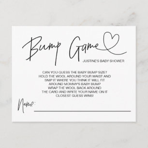 Kute Baby shower Game Baby Bump Kaarten Hart