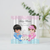 Kute Baby shower Gender onthulling koppels Kaart (Staand voorkant)