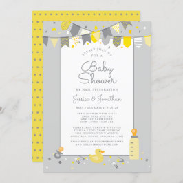 Kute Baby shower per post Geel Geel Modern Kaart