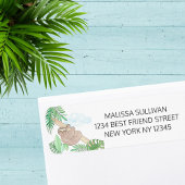 Kute Baby shower Return Address Etiket