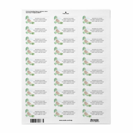 Kute Baby shower Return Address Etiket (Full Sheet)