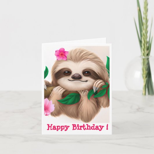 Kute Baby-sleuf in een boom Feestdagen Kaart (Voorkant)