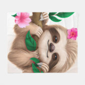 Kute Baby-sleuf in een boom Fleece Deken (Voorkant (Horizontaal))
