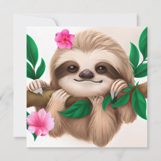 Kute Baby-sleuf in een boom Kaart (Voorkant)