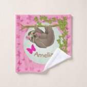 Kute Baby sleuf met roze Butterflies Bath Towel S Bad Handdoek (Wasdoekje)
