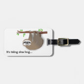 Kute Baby Sloth op mama's achterklimboom Bagagelabel (Voorkant horizontaal)