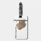 Kute Baby Sloth op mama's achterklimboom Bagagelabel (Achterkant verticaal)