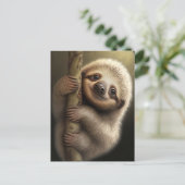 Kute Baby Sloth Smiling Wildlife Natuur Dier Briefkaart (Staand voorkant)