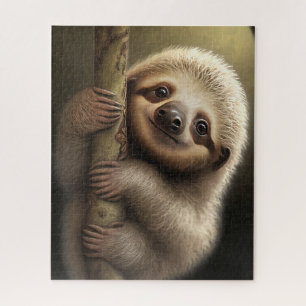 Kute Baby Sloth Smiling Wildlife Natuur Dier Legpuzzel