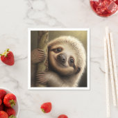 Kute Baby Sloth Smiling Wildlife Natuur Dier Servet (Insitu)