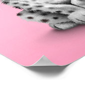 Kute Baby sneeuwluipkuil op roze Poster (Hoek)