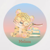 Kute Baby tijger met boeknaam Labels (Design 1)