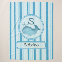 Kute baby walvis personalize sherpa deken