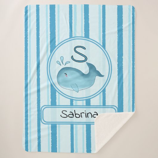 Kute baby walvis personalize sherpa deken (Voorkant)