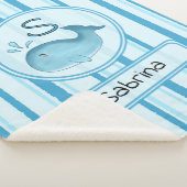 Kute baby walvis personalize sherpa deken (3/4)