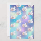 Kute Baby zwaan blauwe holografische dag Kaart (Achterkant)