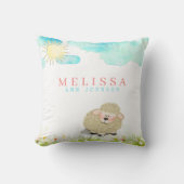 Kute babyjongen of meisje lamb pastelklei kussen (Voorkant)