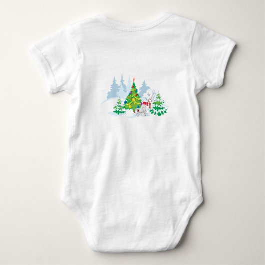 Kute Baby's First Kerstmis Baby Goats and Tree Romper (Achterkant)