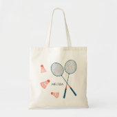 Kute badminton illustratie past canvas tas aan (Voorkant)
