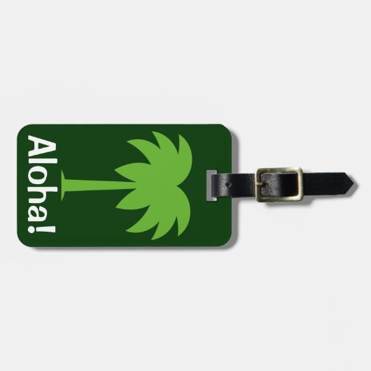 Kute Bagagelabel met palmboom | Aloha! (Voorkant horizontaal)