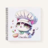 Kute Baker Pastry Chef Cat Kitten met brood | Notitieboek (Voorkant)