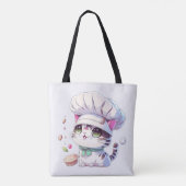 Kute Baker Pastry Chef Cat Kitten met brood | Tote Bag (Achterkant)