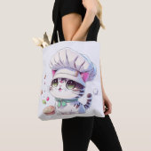 Kute Baker Pastry Chef Cat Kitten met brood | Tote Bag (Dichtbij)