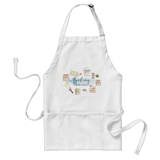 Kute baking met Love Quote Illlustration Standaard Schort (Voorkant)