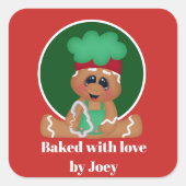 Kute bakken kinder ontbijtkoek voeg sticker toe (Voorkant)