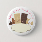 Kute bakkerij snoepjes bakkerijklasse badge ronde button 5,7 cm (Voorkant)