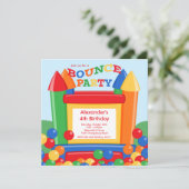 Kute Ball Pit Bounce House Birthday Party Kaart (Staand voorkant)