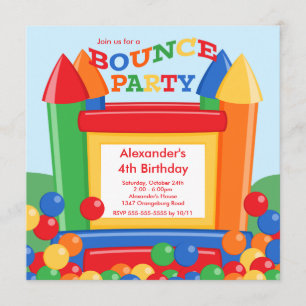 Kute Ball Pit Bounce House Birthday Party Kaart