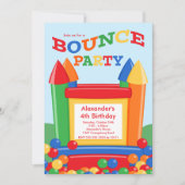 Kute Ball Pit Bounce House Birthday Party Kaart (Voorkant)