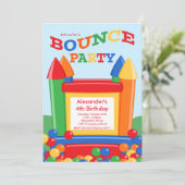 Kute Ball Pit Bounce House Birthday Party Kaart (Staand voorkant)