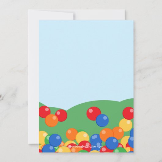 Kute Ball Pit Bounce House Birthday Party Kaart (Achterkant)