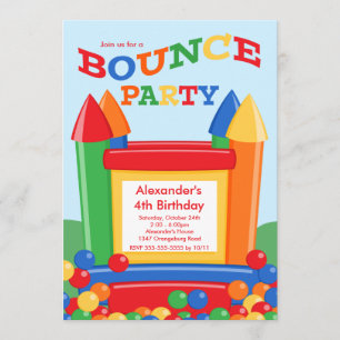 Kute Ball Pit Bounce House Birthday Party Kaart