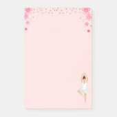 Kute ballet Dancer & Flowers op lichtroze Post-it® Notes (Voorkant)