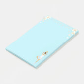 Kute Ballet Dancer & Flowers op Light Blue Post-it® Notes (Schuin)