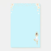 Kute Ballet Dancer & Flowers op Light Blue Post-it® Notes (Voorkant)