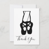 Kute balletdanserleggen en slippers bedankkaart (Voorkant)