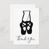Kute balletdanserleggen en slippers bedankkaart (Voorkant / Achterkant)