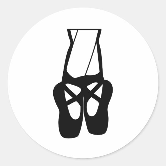 Kute balletdanserleggen en slippers ronde sticker (Voorkant)