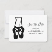 Kute balletdanserleggen en slippers save the date (Voorkant)